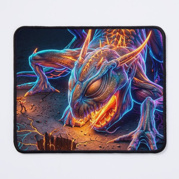 Item preview, Neon Dragon in Cracked Terrain designed and sold by kiwiartyfarty.
