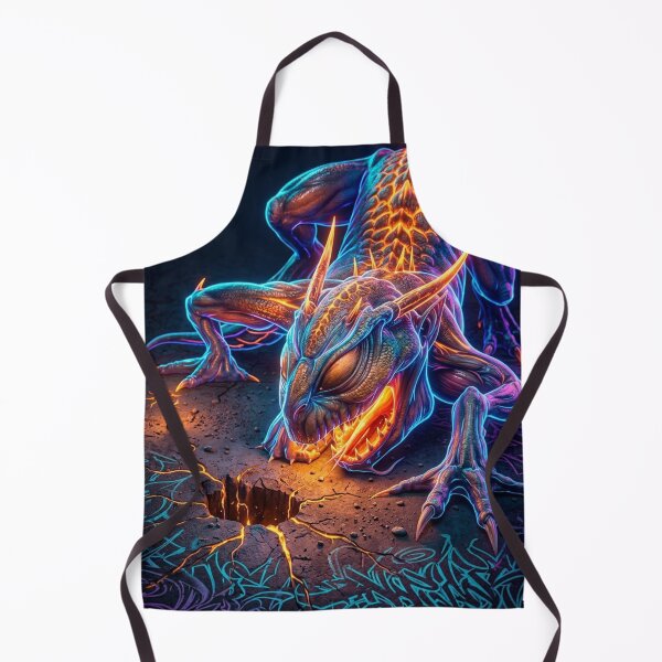 Item preview, Neon Dragon in Cracked Terrain designed and sold by kiwiartyfarty.