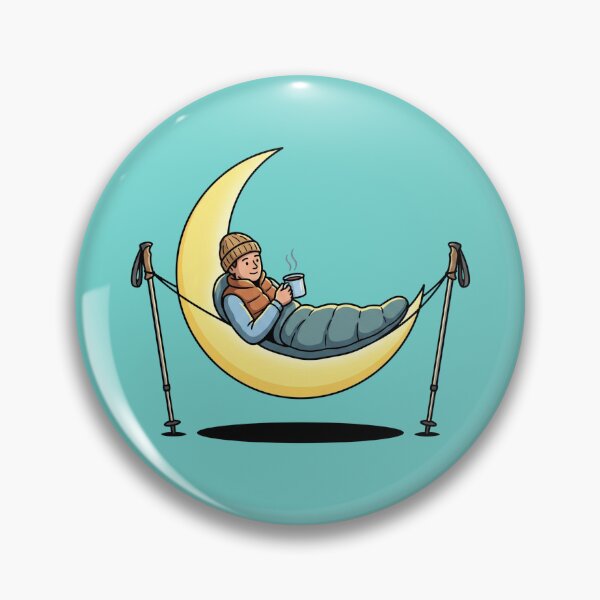 Item preview, Crescent Moon Hammock Camping Hiker Coffee Trekking Poles Outdoor Pop Art designed and sold by Rare By Hero.