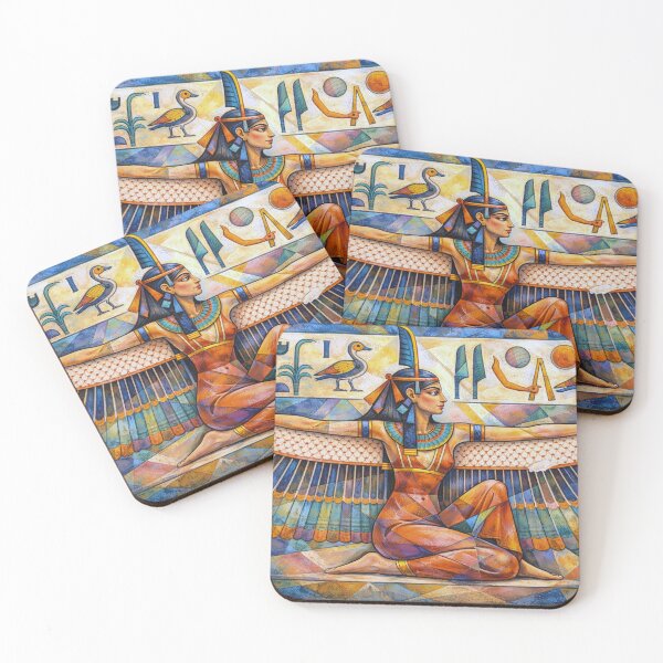 Item preview, Egyptian Goddess Ma'at – Queen of Harmony and Order Painting designed and sold by GalleryKauffeld.