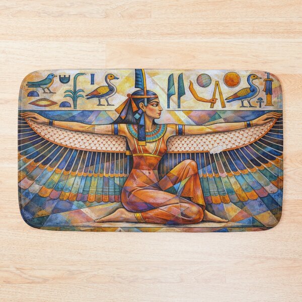 Item preview, Egyptian Goddess Ma'at – Queen of Harmony and Order Painting designed and sold by GalleryKauffeld.