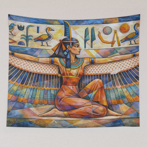 Item preview, Egyptian Goddess Ma'at – Queen of Harmony and Order Painting designed and sold by GalleryKauffeld.