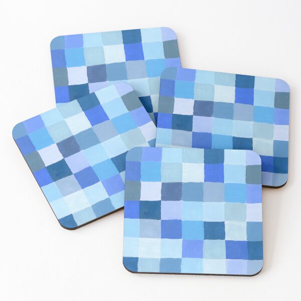 Item preview, Retro Modern Blue and White Check Design | Handpainted Check Pattern designed and sold by sheseddit.