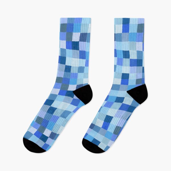 Item preview, Retro Modern Blue and White Check Design | Handpainted Check Pattern designed and sold by sheseddit.