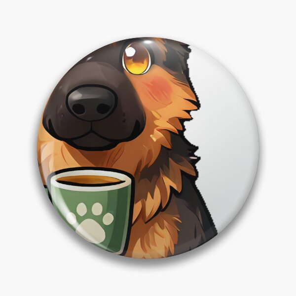 Item preview, Cute German Shepherd Puppy with Coffee Mug Icon designed and sold by pumsquare.