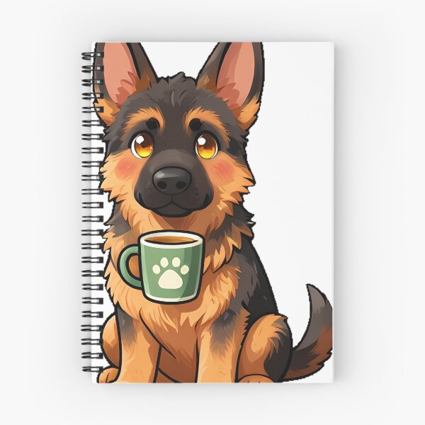 Item preview, Cute German Shepherd Puppy with Coffee Mug Icon designed and sold by pumsquare.