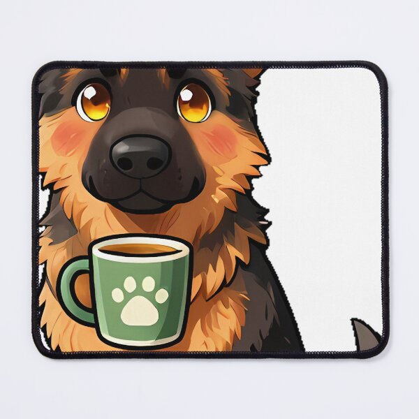 Item preview, Cute German Shepherd Puppy with Coffee Mug Icon designed and sold by pumsquare.