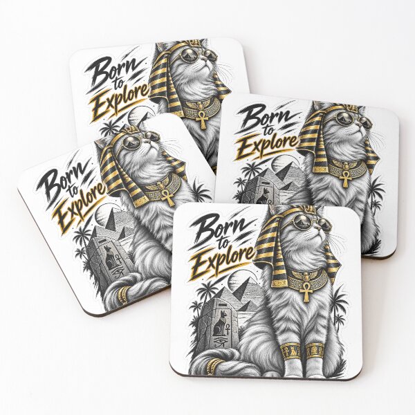 Item preview, Egyptian Cat Sticker – Egyptian Kitty Sphinx Style | Born to Explore designed and sold by CoreThread..