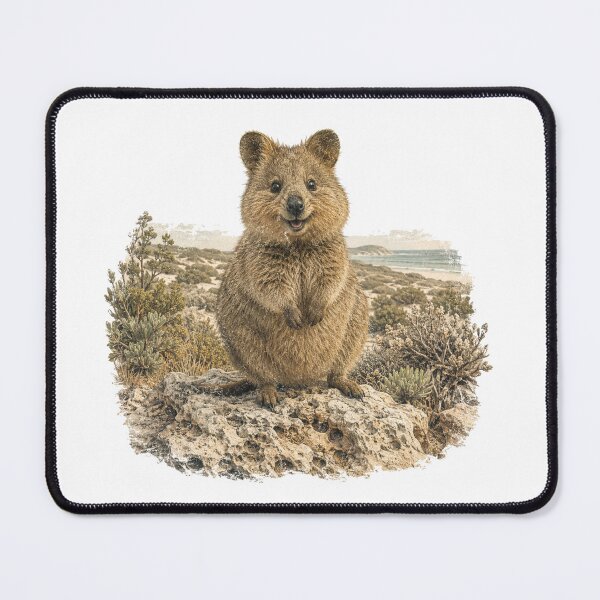 Item preview, Quokka Selfie Happy Quokka Rottnest Island Western Australia Cute Smiling Quokka Vintage Art designed and sold by Yellowriversss.