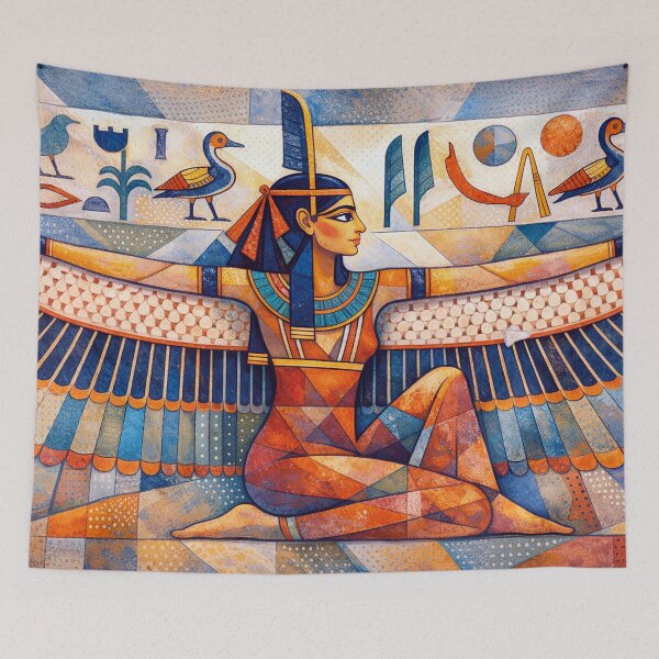 Item preview, Egyptian Goddess Ma'at – The Eternal Balance Painting designed and sold by GalleryKauffeld.