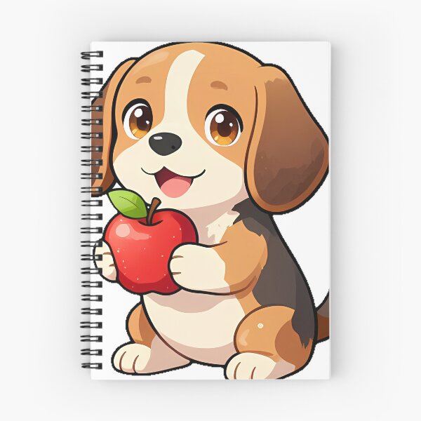 Item preview, Cute Beagle Puppy with Shiny Red Apple Icon designed and sold by pumsquare.