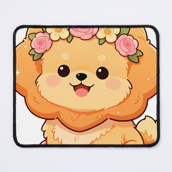 Item preview, Cute Fluffy Pomeranian Puppy with Flower Crown Icon designed and sold by pumsquare.