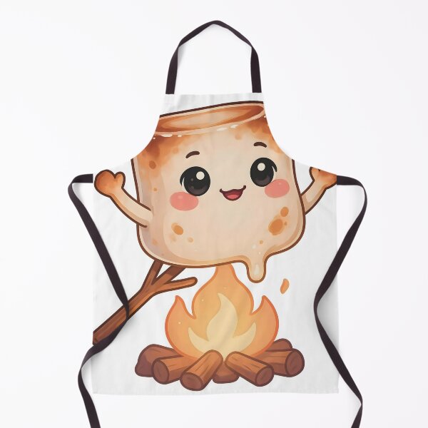 Item preview, Linda pegatina kawaii de malvavisco derritiéndose en una fogata designed and sold by ChibiPCStudio.