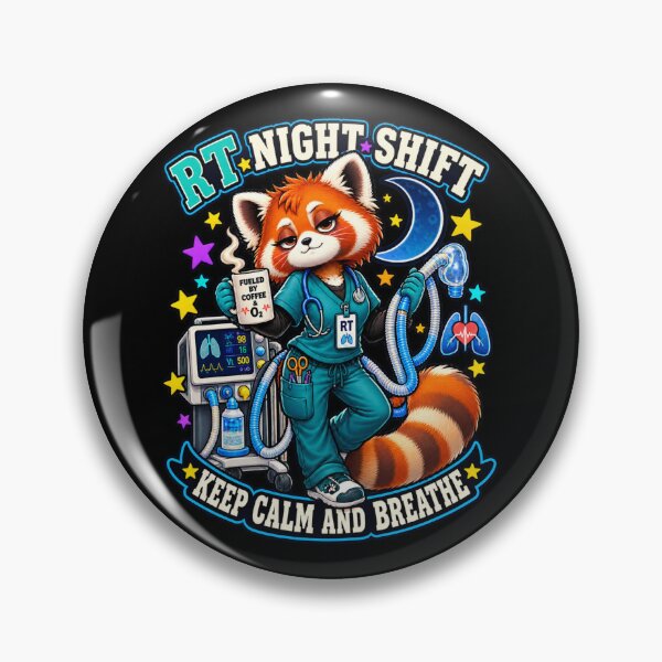 Item preview, RT Night Shift Red Panda Respiratory Therapist | Keep Calm and Breathe | Respiratory Therapy Night Shift Medical Gift designed and sold by ClinicalHubs.