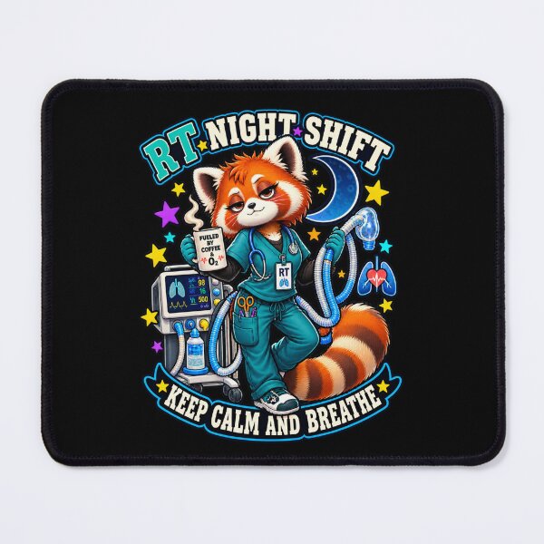 Item preview, RT Night Shift Red Panda Respiratory Therapist | Keep Calm and Breathe | Respiratory Therapy Night Shift Medical Gift designed and sold by ClinicalHubs.