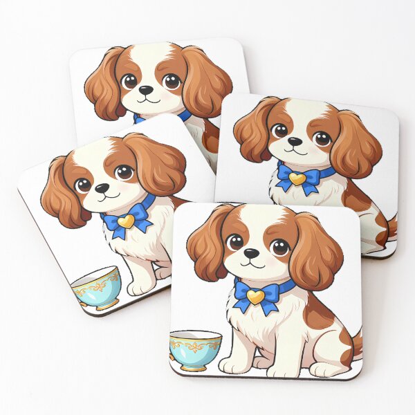 Item preview, Cute Cavalier King Charles Spaniel with Teacup Icon designed and sold by pumsquare.