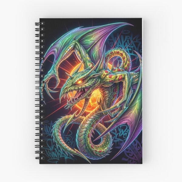 Item preview, Vivid Dragon with Fiery Background designed and sold by kiwiartyfarty.