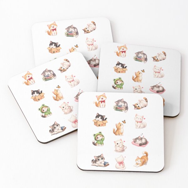 Item preview, Cute Kitten Books Butterfly Frog Hoodie Aesthetic Sticker Sheet designed and sold by Rehnair.