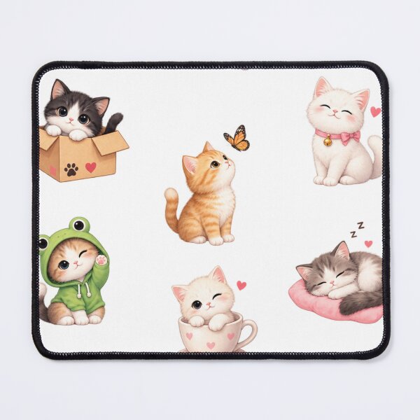 Item preview, Cute Kitten Books Butterfly Frog Hoodie Aesthetic Sticker Sheet designed and sold by Rehnair.