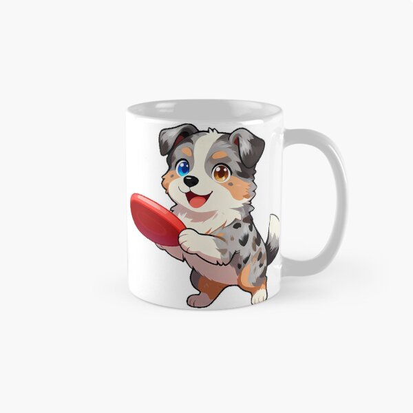 Item preview, Cute Australian Shepherd Puppy with Frisbee Icon designed and sold by pumsquare.