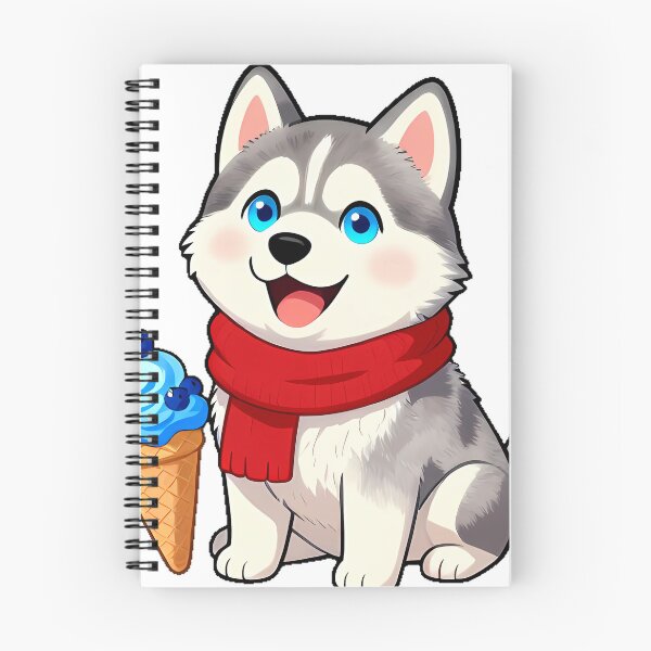 Item preview, Cute Siberian Husky Puppy with Ice Cream Cone Icon designed and sold by pumsquare.