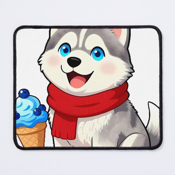 Item preview, Cute Siberian Husky Puppy with Ice Cream Cone Icon designed and sold by pumsquare.