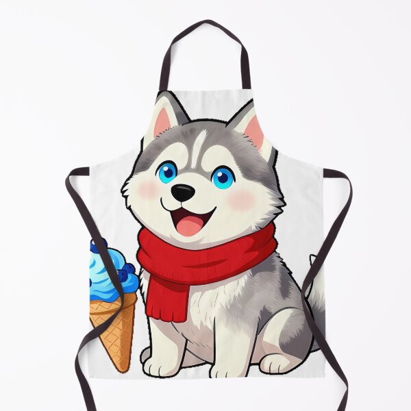 Item preview, Cute Siberian Husky Puppy with Ice Cream Cone Icon designed and sold by pumsquare.
