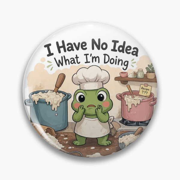 Item preview, Funny Frog Chef I Have No Idea What Im Doing designed and sold by digital.stickerperso.com.