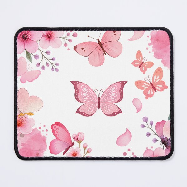 Item preview, Pink Watercolor Butterfly Floral Garden designed and sold by TibbuTees.
