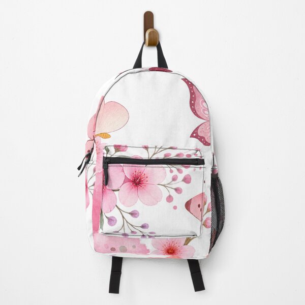 Item preview, Pink Watercolor Butterfly Floral Garden designed and sold by TibbuTees.