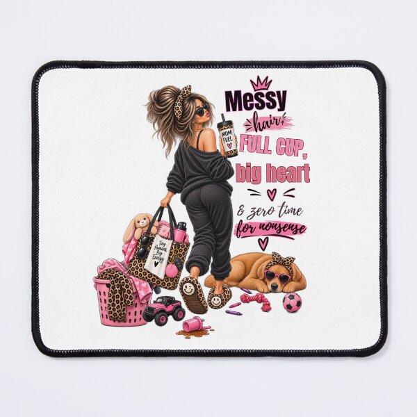 Item preview, Messy Hair Full Cup Big Heart – Funny Sarcastic Mom Life Design designed and sold by lielie99.