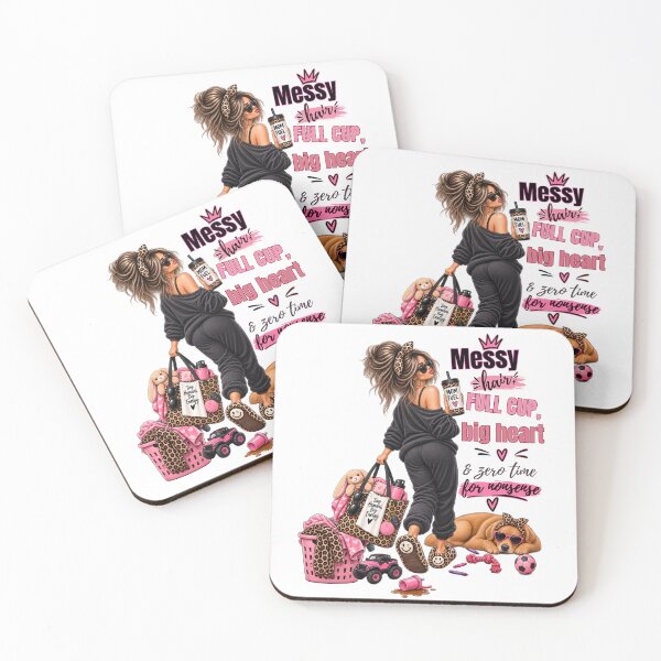 Item preview, Messy Hair Full Cup Big Heart – Funny Sarcastic Mom Life Design designed and sold by lielie99.