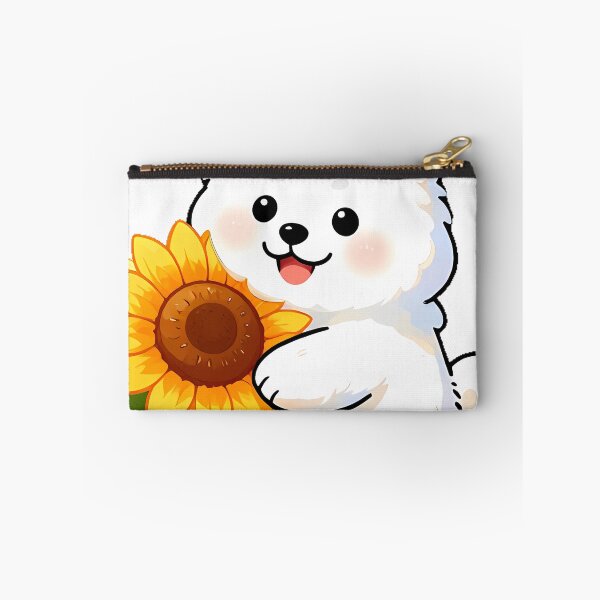 Item preview, Cute Smiling Samoyed Cloud Puppy with Sunflower Icon designed and sold by pumsquare.
