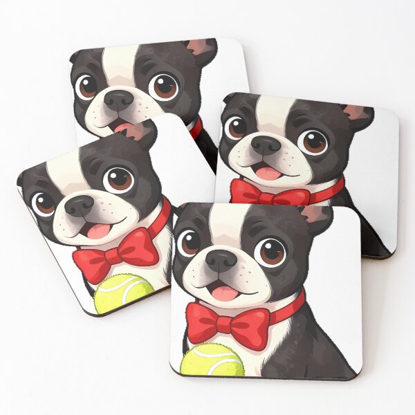 Item preview, Cute Boston Terrier Puppy with Red Bowtie Icon designed and sold by pumsquare.