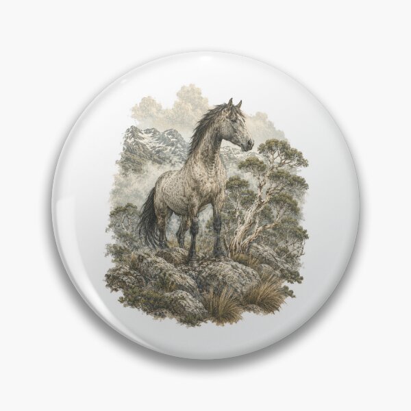 Item preview, Australian Brumby Horse Snowy Mountains Wild Kosciuszko National Park Art designed and sold by Yellowriversss.