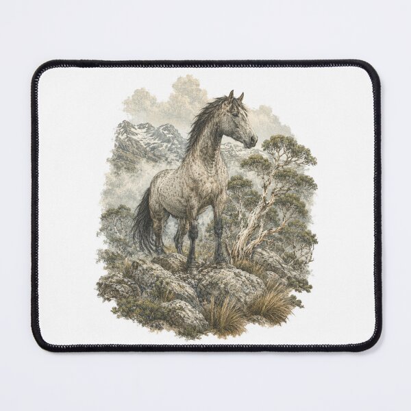Item preview, Australian Brumby Horse Snowy Mountains Wild Kosciuszko National Park Art designed and sold by Yellowriversss.