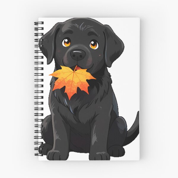 Item preview, Cute Black Lab Puppy with Autumn Maple Leaf Icon designed and sold by pumsquare.