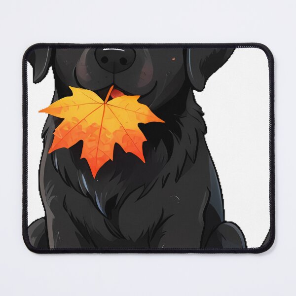 Item preview, Cute Black Lab Puppy with Autumn Maple Leaf Icon designed and sold by pumsquare.