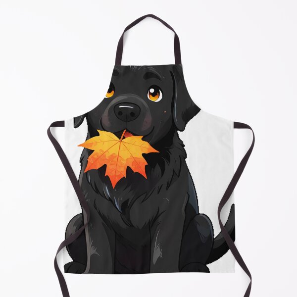 Item preview, Cute Black Lab Puppy with Autumn Maple Leaf Icon designed and sold by pumsquare.