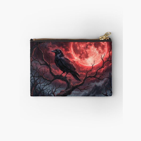 Item preview, a raven perched illuminated by a red moon designed and sold by Marie Colençon.