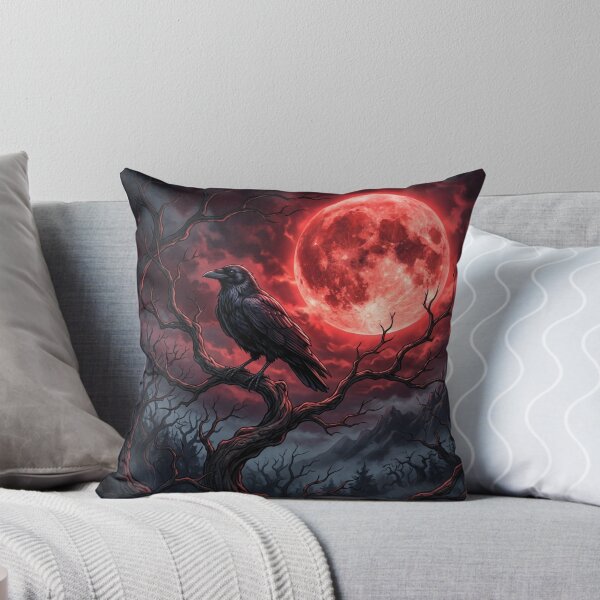 Item preview, a raven perched illuminated by a red moon designed and sold by Marie Colençon.