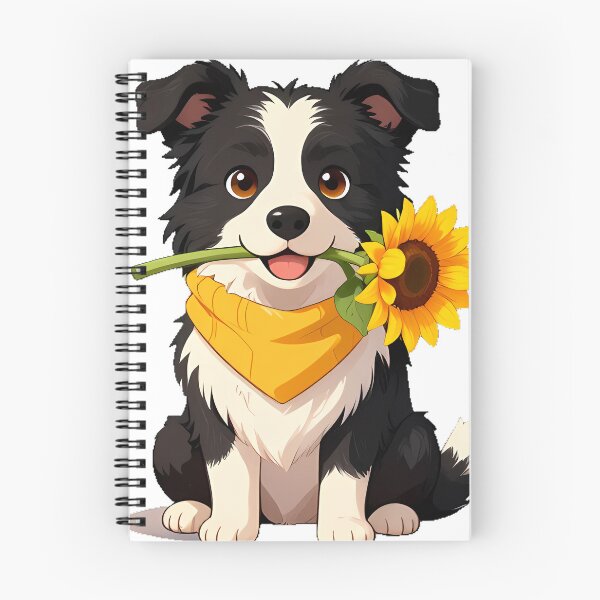 Item preview, Cute Border Collie Puppy with Yellow Scarf and Sunflower Icon designed and sold by pumsquare.