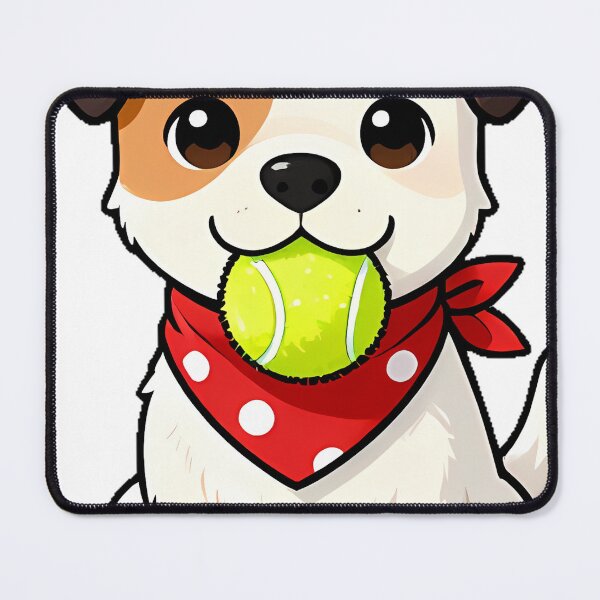 Item preview, Cute Jack Russell Puppy with Red Bandana and Tennis Ball Icon designed and sold by pumsquare.