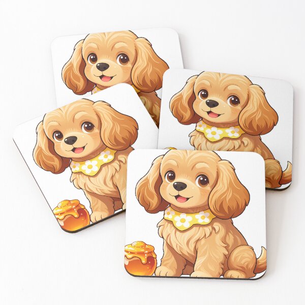 Item preview, Cute Cocker Spaniel Puppy with Honey Jar Icon designed and sold by pumsquare.