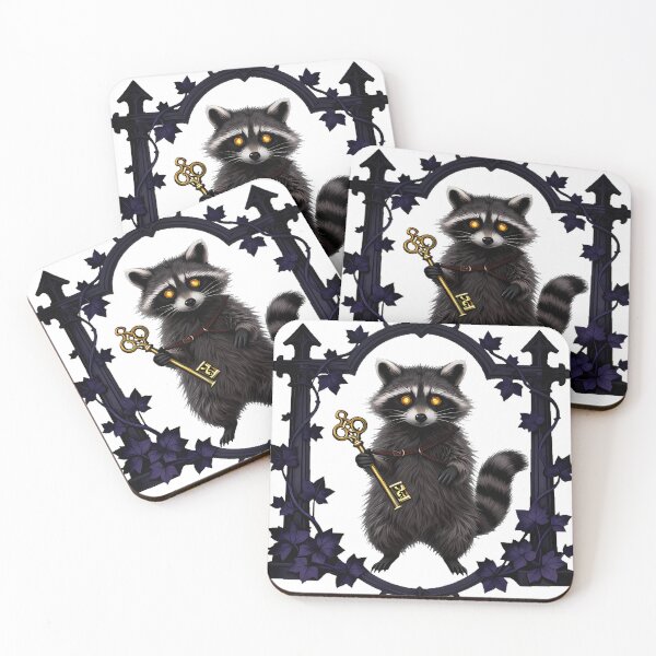 Item preview, Gothic Cemetery Raccoon Scavenger Keeper designed and sold by IllumeInk.