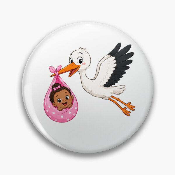 Item preview, Funny Stork Delivering Baby Girl designed and sold by Myra365Art.