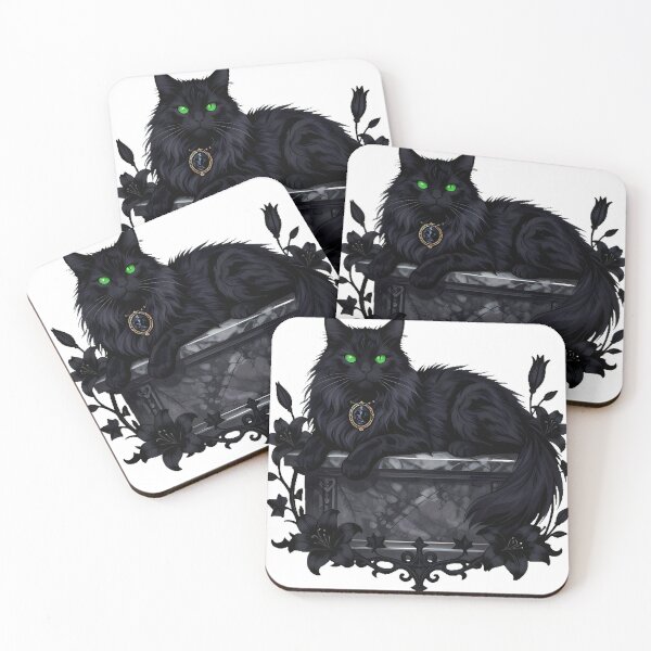 Item preview, Gothic Cemetery Longhair Cat Guardian designed and sold by IllumeInk.