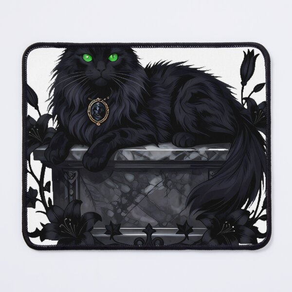 Item preview, Gothic Cemetery Longhair Cat Guardian designed and sold by IllumeInk.