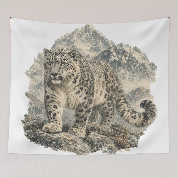 Item preview, Snow Leopard Spirit Animal Gift Australia Majestic Big Cat Art designed and sold by Yellowriversss.