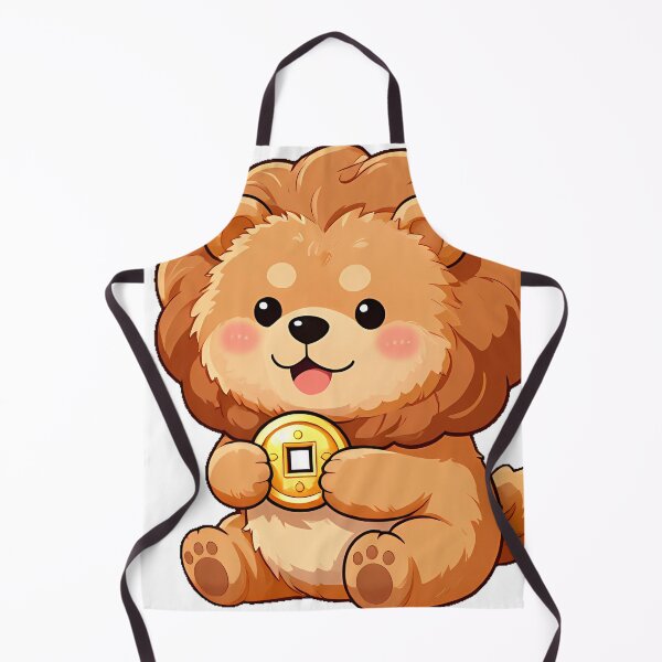 Item preview, Cute Fluffy Chow Chow Puppy with Lucky Gold Coin Icon designed and sold by pumsquare.